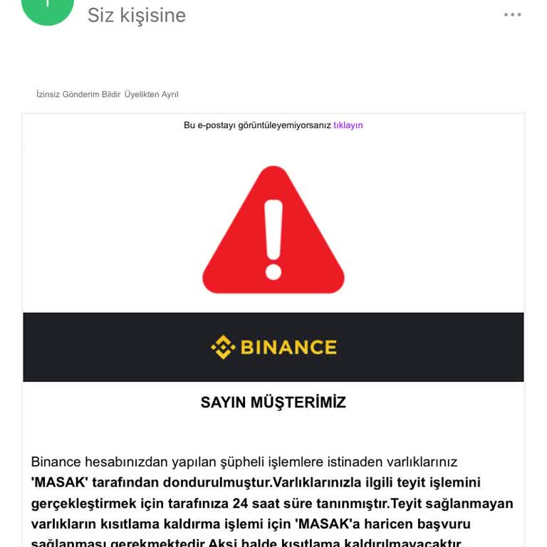 MASAK Varlık Kısıtlama Binance