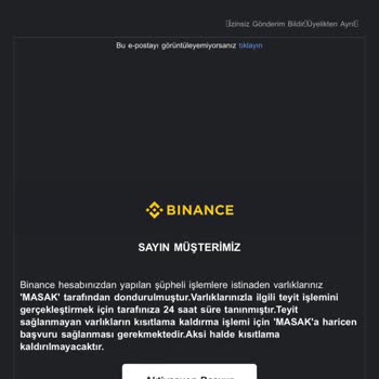 Binance Yanlış Hesap Bilgisiyle İletişim Kurulması