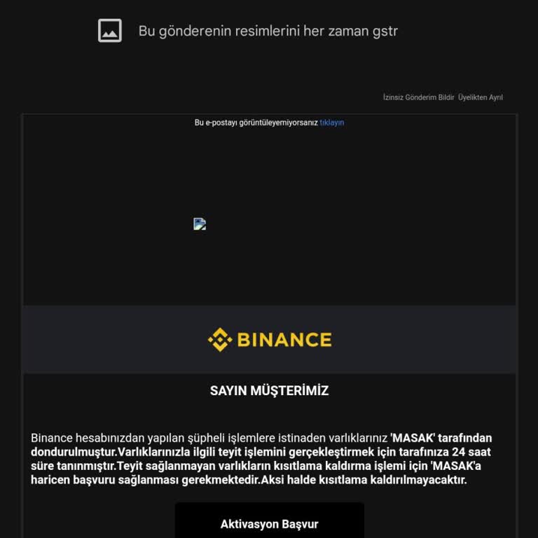 Toptalent/Binance/MASAK Spam Mesajları