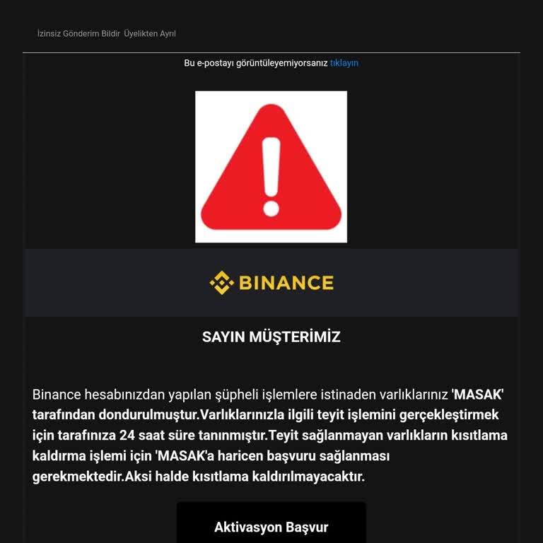 Toptalent/Binance/MASAK Spam Mesajları
