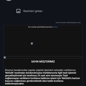 Toptalent.co 'dan Gelen "Varlıklarınız 'MASAK' Dondurulmuştur" Maili