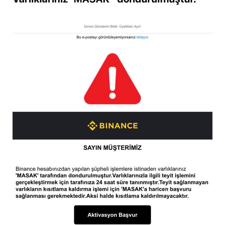 Toptalent'ten Gelen MASAK Binance Mail Şikayeti