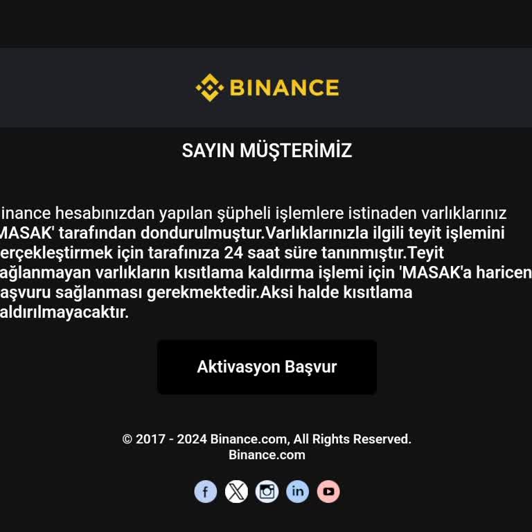 Toptalent.co Binance Hesabına MASAK Bloke Koyması