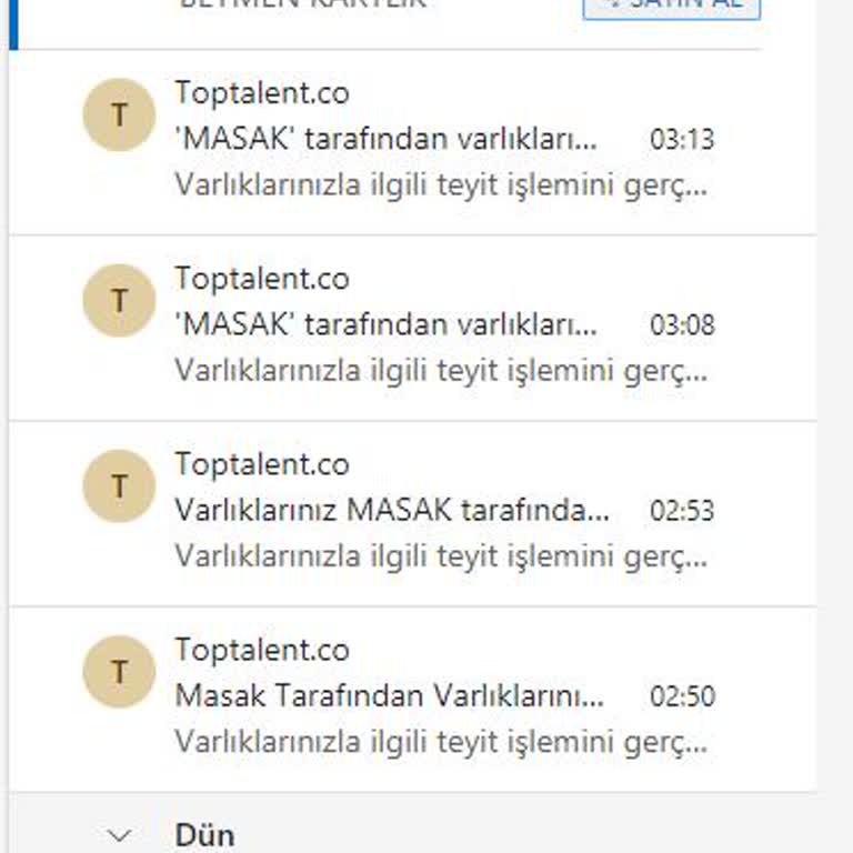 Toptalent.co MASAK Varlıklarınız Dondurulmuştur Binance Maili