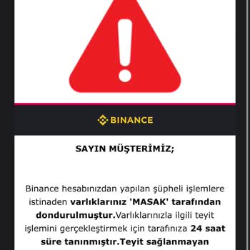 Sunexpress-Binance-MASAK Tarafından Varlıklarınız Donduruldu Maili
