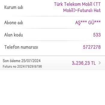 Türk Telekom Mobil Hat Değişiklik Sonrası Gelen Fatura