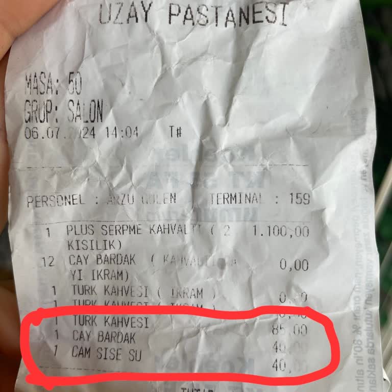 Uzay Pastanesi Kahvaltı Menüsü Fiyatlandırma Sorunu