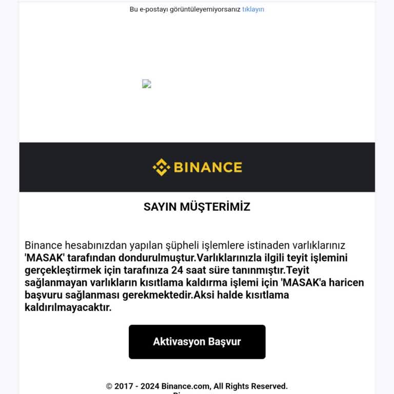 Toptalent Toptanet.co 'dan Binance Hesabınız Maslak Tarafından Kısıtlanmıştır