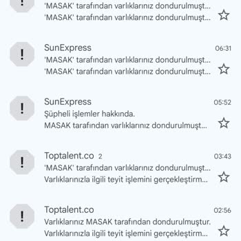 MASAK Binance Mail Spam Olarak Geliyor, Hesabım Yok