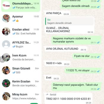 Otomobildepo.com Sipariş Edilen Parça Yerine İlgisiz Farklı Parçanın Gönderilmesi.