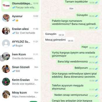 Otomobildepo.com Sipariş Edilen Parça Yerine İlgisiz Farklı Parçanın Gönderilmesi.