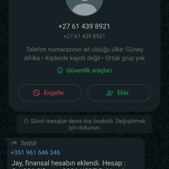 WhatsApp Benim Bu İşle Hiçbir İlgim Yoktur