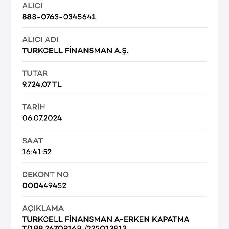 Financell (Turkcell Finansman) Ödemiş Olduğum Cihaz Taksitim Ödenmemiş Olarak Gözüküyor.