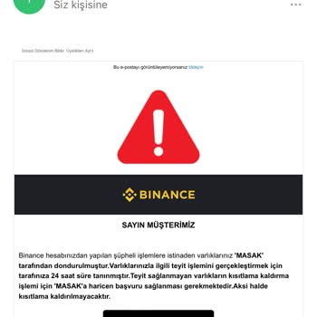 Toptalent Binance MASAK Varlıklarınıza El Konuldu Maili