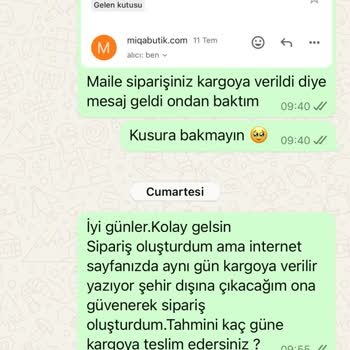 Miqa Butik Sipariş Teslim Edememesi