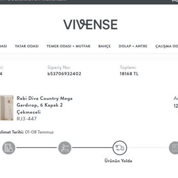 Vivense 9 Nisan Tarihli Siparişimi Teslim Etmiyor