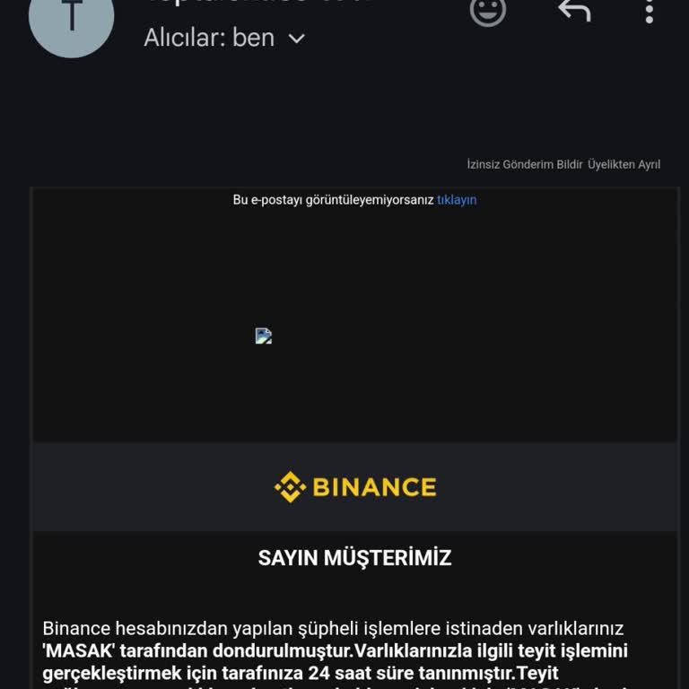 Binance Varlıklarınız MASAK Tarafından Dondurulmuştur