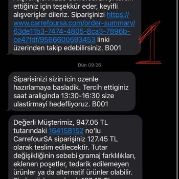 Carrefour SA Ürünlerimi Teslim Etmedi Stok Yetersizliği Yüzünden