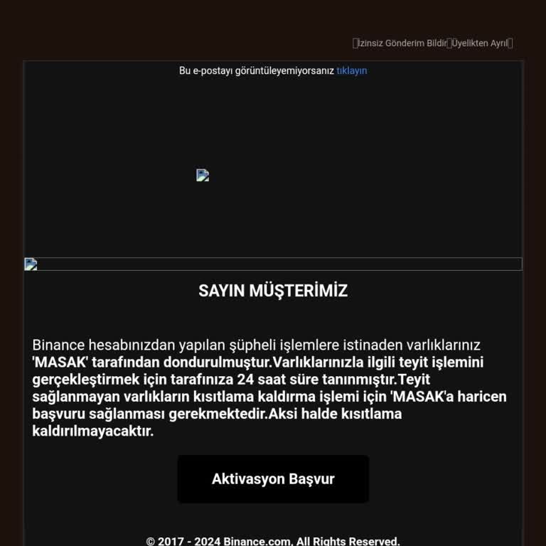 Toptalent.co Ve Sunexpress Üzerinden MASAK Mesajları