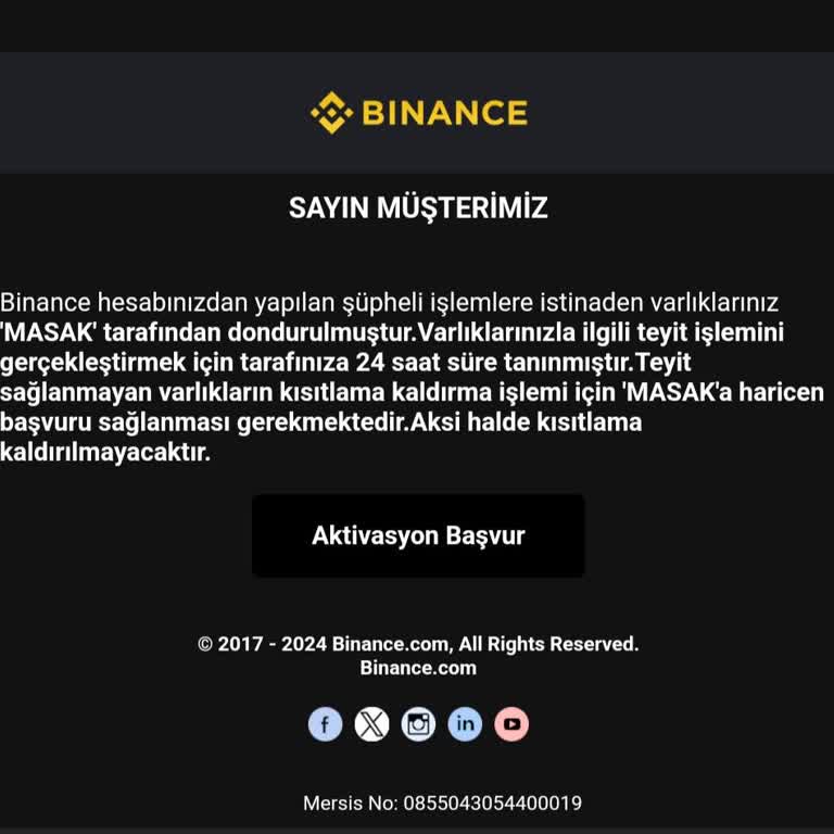 Binance Açılan Sahte Hesap