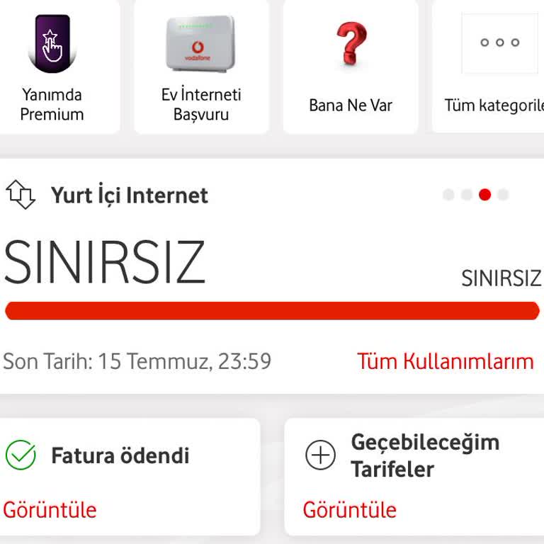 Vodafone Sınırsız Tarife De Hotspot 15 GB İnternet Paylaşım Sınırı