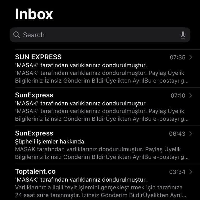 SunExpress Hava Yolları MASAK Hesabınız Donduruldu