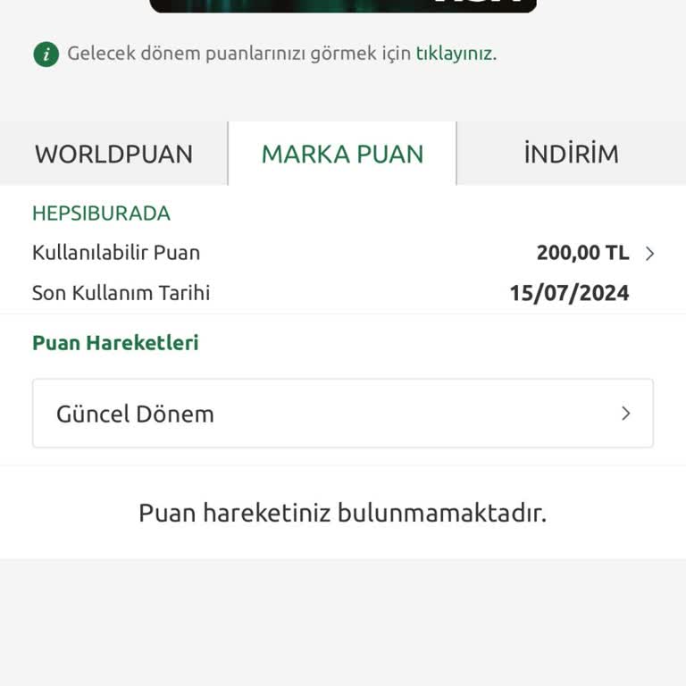 World Kart Puanlarını Kullanamama Sorunu
