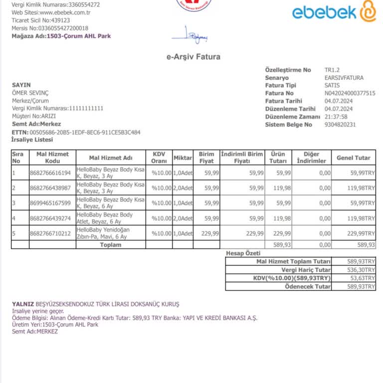 Ebebek 6 Al 5 Öde Olmadı Çorum Halde