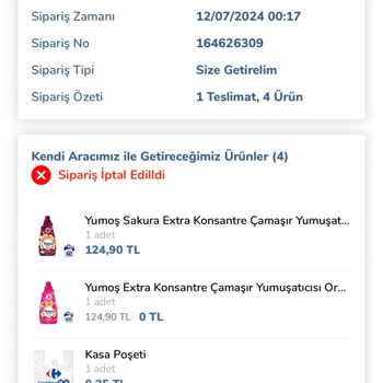 Carrefour SA Siparişi Kafasına Göre İptal Ediyor