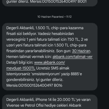 Akbank Chip-para Puanını Vermiyor.