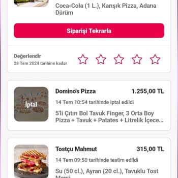 Yemeksepeti Hesabımdan İzinsiz Sipariş Ve Kart Bilgilerimin Çalınması
