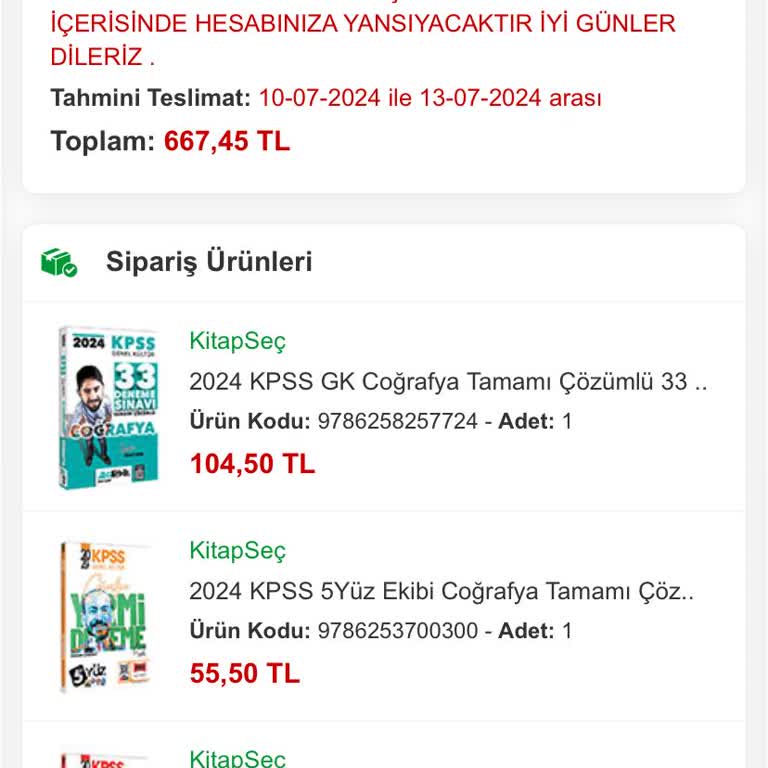 Kitap Seç Sayfası Hala Kargoya Verilmedi