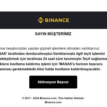 "MASAK Kısıtlama" Mailleri
