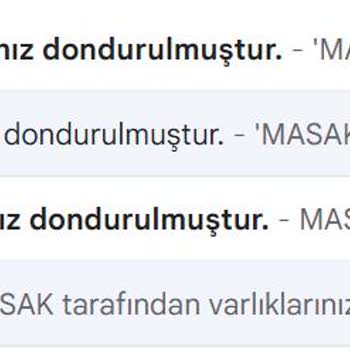 "MASAK Kısıtlama" Mailleri