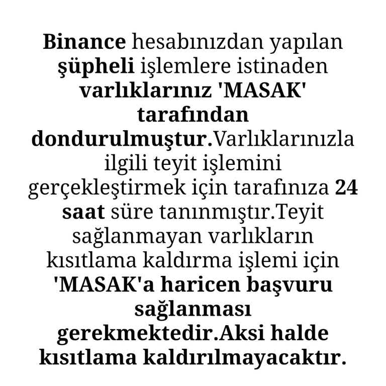 Sunexpress-Binance Hesabın Donduruldu Maili
