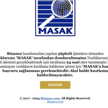 Binance Toptalent.co Aracılığı İle MASAK Hesaba El Koydu Maili Aldım