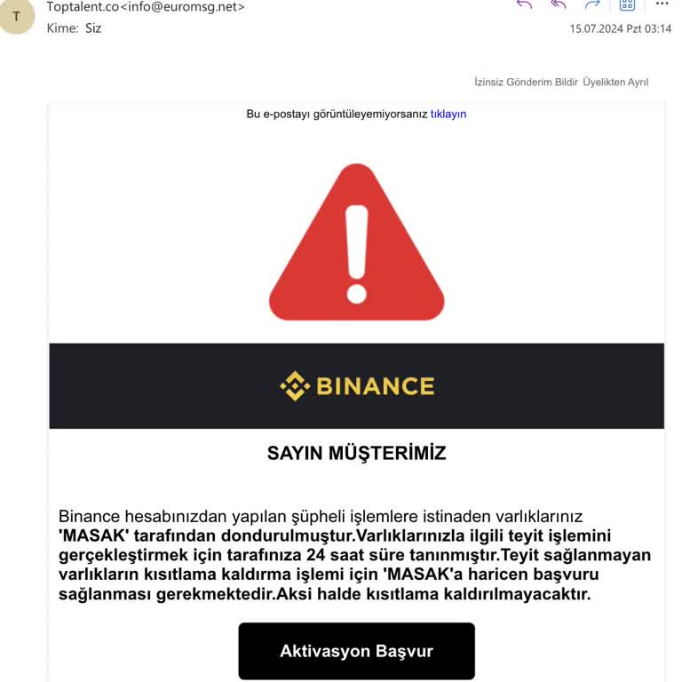 Binance Gece Yarısı Gelen Şüpheli Mailler Ve Veri Güvenliği Sorunu