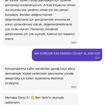 Getir Eksik Ürün Ve Yapılamayan Para İadesi