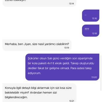 Getir Eksik Ürün Ve Yapılamayan Para İadesi