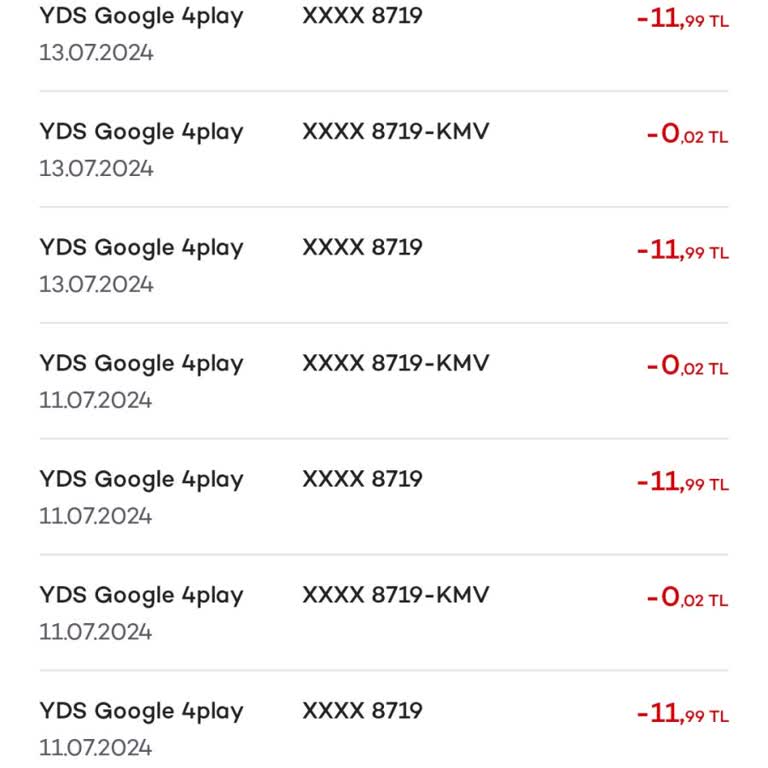 Google Pay YDS Pay Banka Hesabımdan Benden Habersiz Para Çekmiş