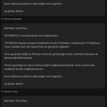 Hepsiburada Faturamı Yollamayıp Sorunumu Çözmeme Yardımcı Olmuyor