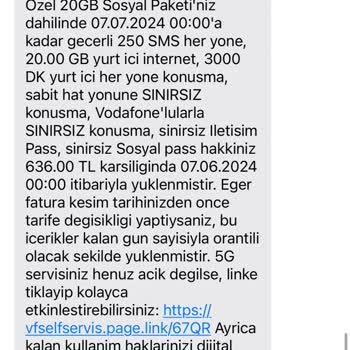 Vodafone Bilgilendirilme Yapılmadan Tarife Fiyat Yükseltimi