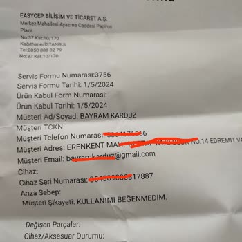 EasyCep İade Ödemesi Yapmıyor!