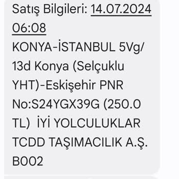 TCDD Bilet Kaydırma Sorunu