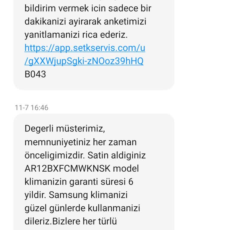 Samsung Klimaya 6 Yıl Garanti Talebi