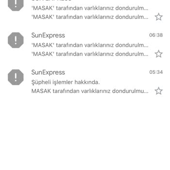 Sunexpress MASAK Spam Mailleri 15.07.2024