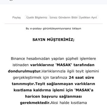 Sunexpress MASAK Spam Mailleri 15.07.2024