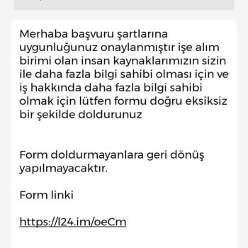 İşin Olsun İş Başvuru Kabulü Onayı İçin Bilgilerin İstenmesi
