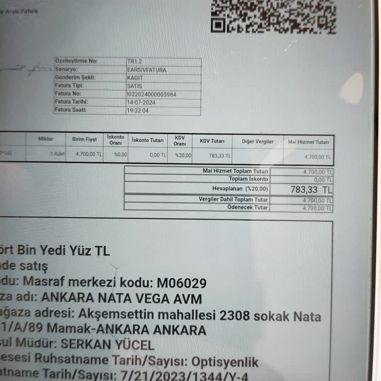 Atasun Optik Den Aldığım Gözlük