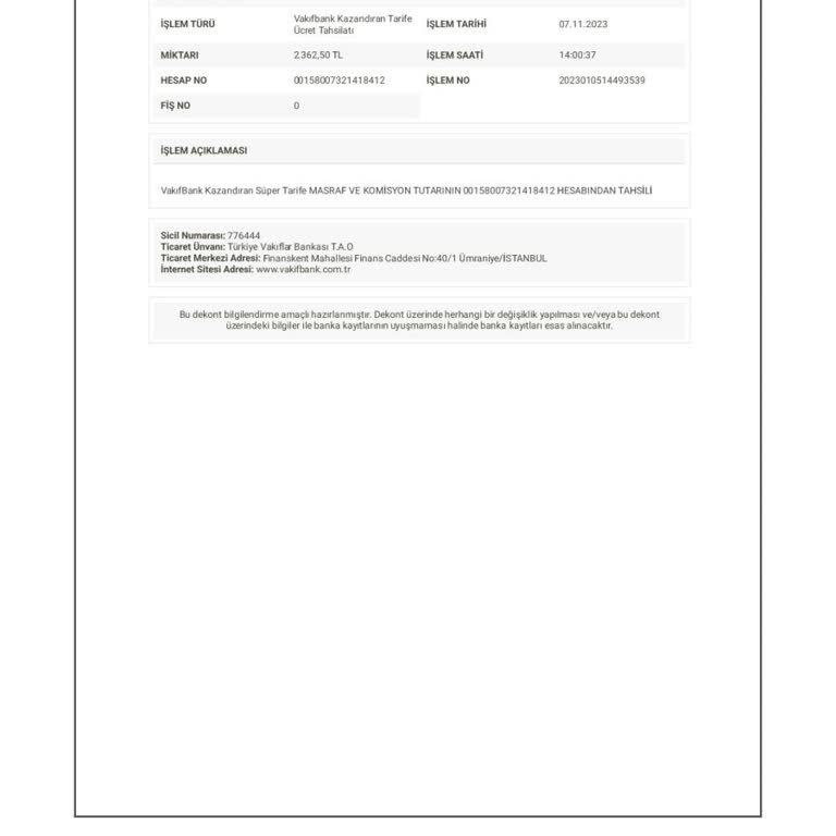 VakıfBank Kazandıran Tarife Kesintisi.